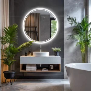 LED HD Smart Bathroom Mirror with Lights Circle Backlit Bathroom Mirror Wall Mounted Illuminated Mirror advanced Bathroom Mirror